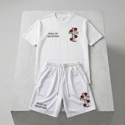 The "Summer Revival" Heavyweight Short Set – White