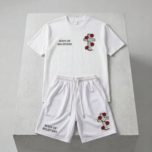 The "Summer Revival" Heavyweight Short Set – White