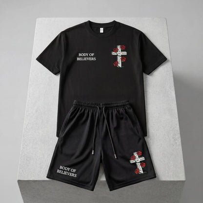 The "Summer Revival" Heavyweight Short Set – Black