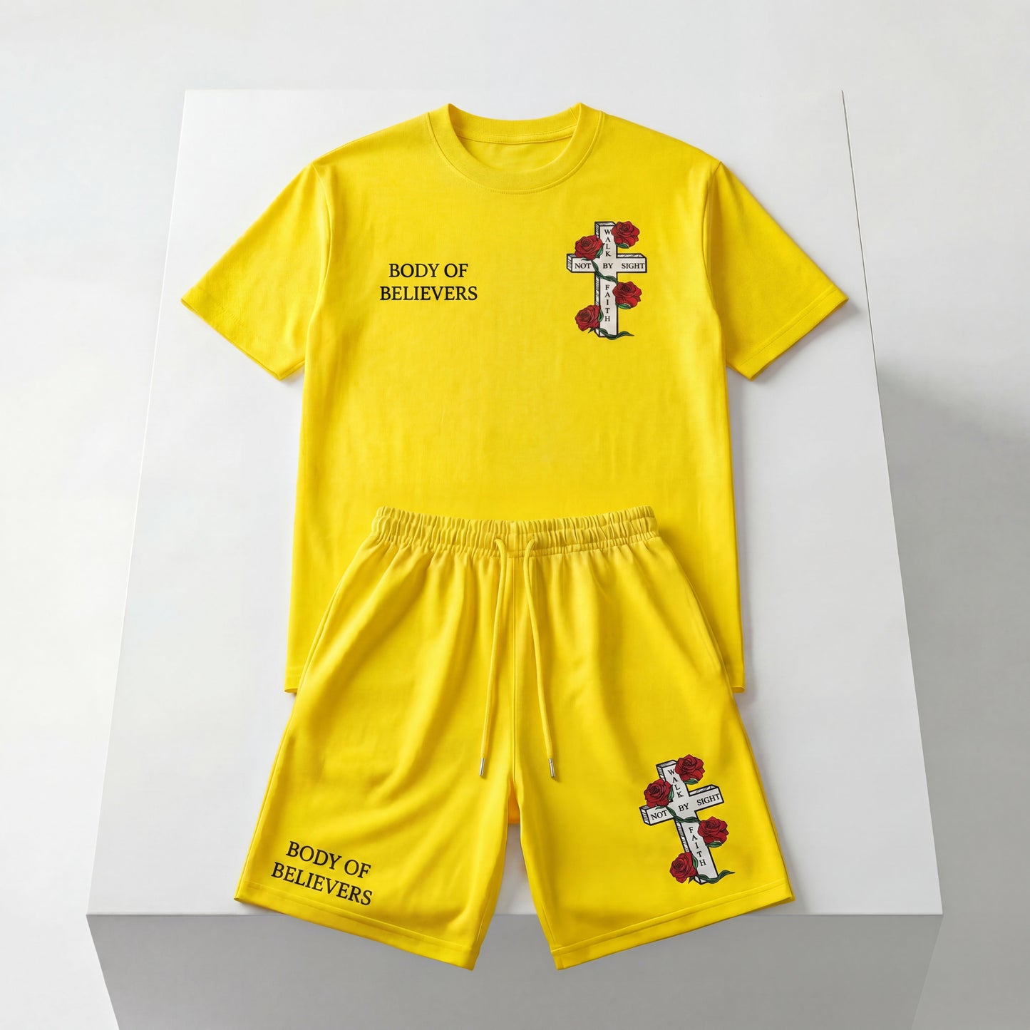The "Summer Revival" Heavyweight Short Set – Electric Yellow