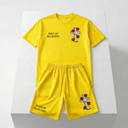 The "Summer Revival" Heavyweight Short Set – Electric Yellow