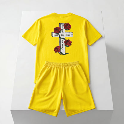 The "Summer Revival" Heavyweight Short Set – Electric Yellow