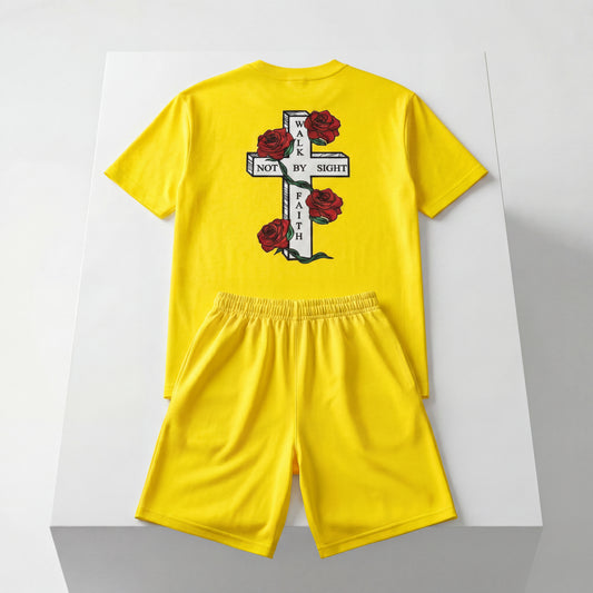 The "Summer Revival" Heavyweight Short Set – Electric Yellow