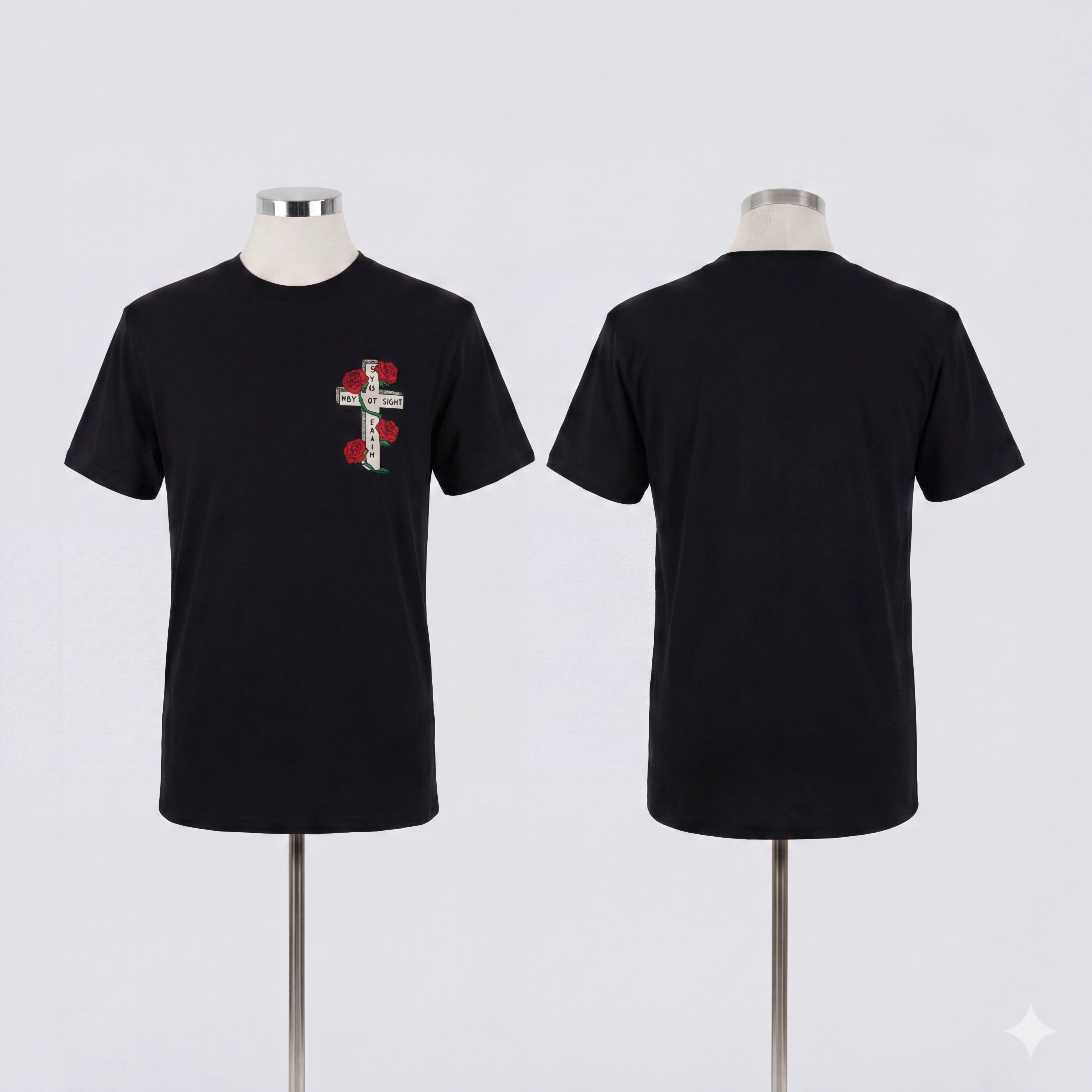 Revival T-Shirt (Cross & Roses Chest Logo)
